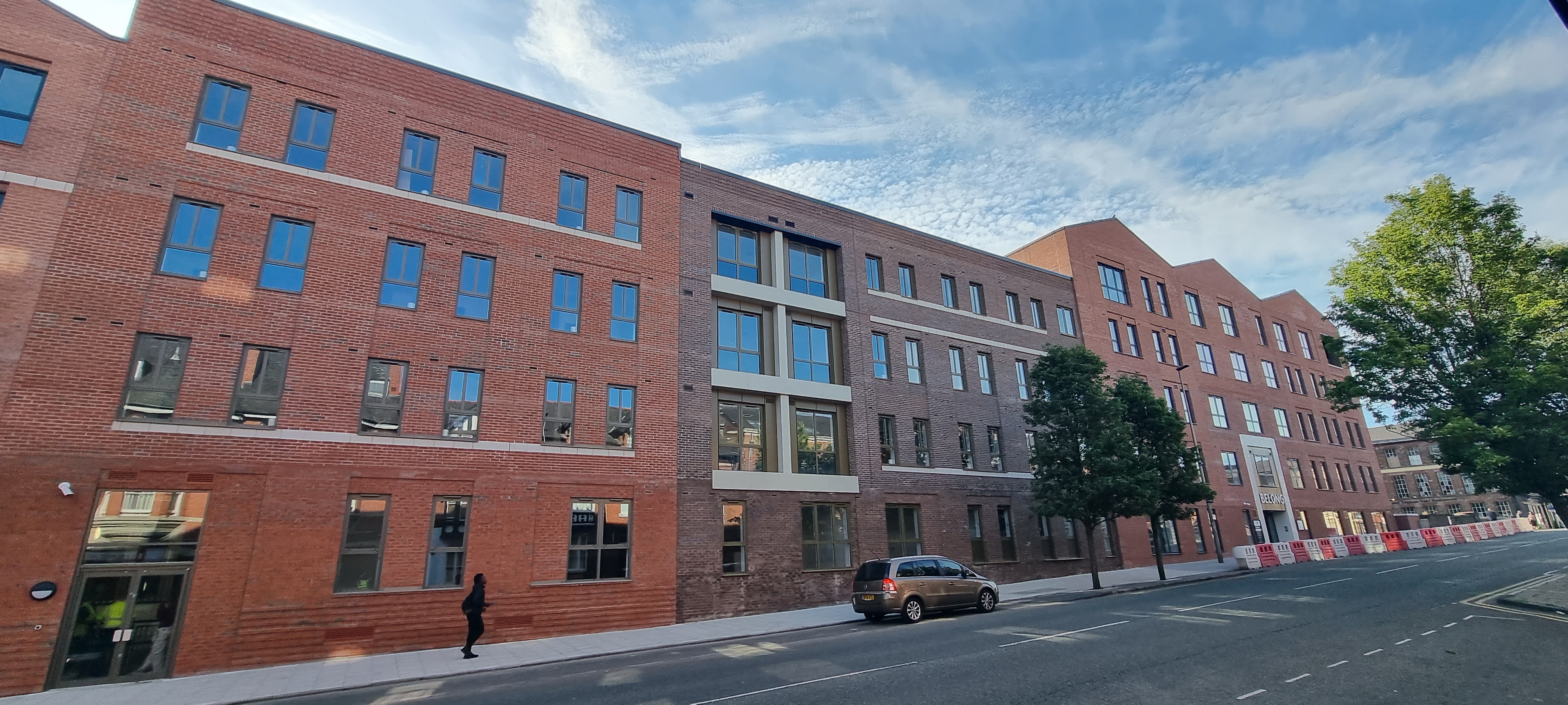 City Road elevation during the final stages of work at Belong Chester